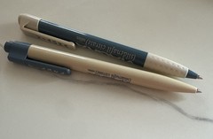 Vintage VIAGRA Drug Rep Click Pens Plastic Blue And Cream Pharmaceutical