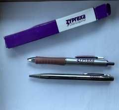 Lot of 2 Zyprexa Metal PENS Drug Rep Pharmaceutical Promo Advertising
