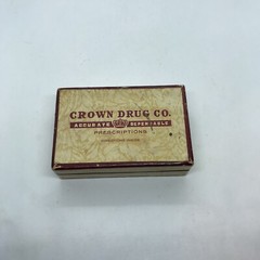 Vintage Crown Drug Co Pharmacy Prescription Pill Box 1950s Medicine Joplin Mo