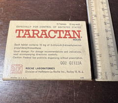 Antique Taractan Roche Laboratories Empty Box Agitation Anxiety Depression Pills