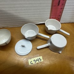 LOT Vintage COORS USA 180-0 B34 medical science porcelain pot with lid & spout