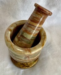 Vintage Fred Harvey Trading Co Onyx Mortar & Pestle Set – Original Tag