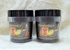Pharmacy United States Postage Stamp Two Vintage 1972 Plastic Cups