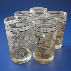 5 Libby MCM Pharmacy’s Historic Role 1776-1976 Glasses 5-5”