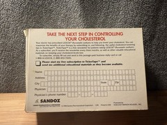 Original LESCOL 20 mg prescription EMPTY BOX ONLY by Sandoz – Pharma /Ephemera