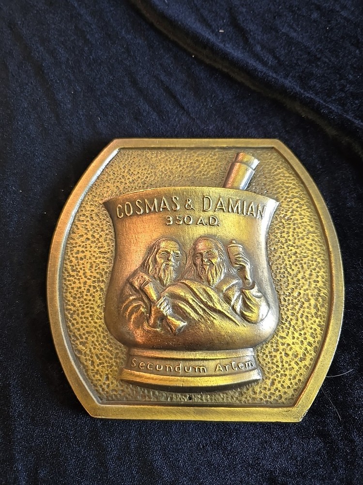 Cosmas & Damian 350 AD Secundum Artem RX Plaque 1980 Promo Chlor Trimeton