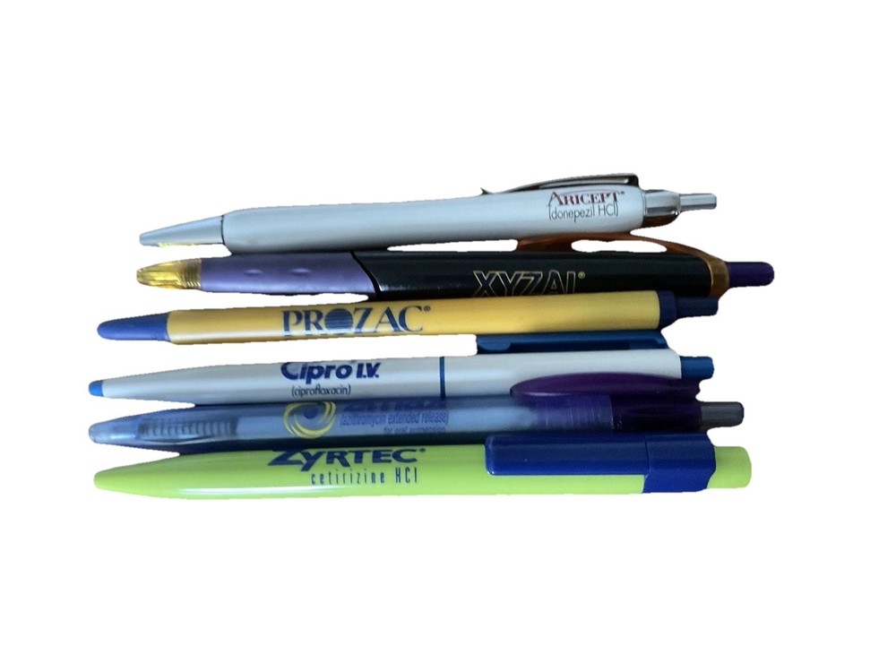 6 Lot of 6 PENS Drug Rep Pharmaceutical Promo Medical Advertising
