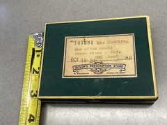 Vintage 1945 Cardboard Prescription Pill Medicine Box Taylors Pharmacy Denver Co