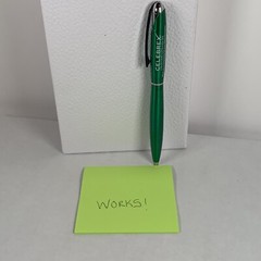 Celebrex Metal Pen Vintage Pharmaceutical Green Twist Works Original Owner Nice