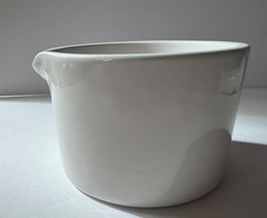 Vintage Mid-Century MCM Lab Heavy White Porcelain Cooper Mortar & Pestle 1950s