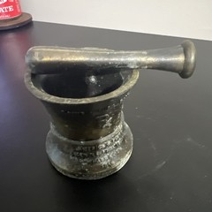 Vintage 1977 Schering Brass Mortar and Pestle 15th Edition Louis DuFilho 2.5″ C7