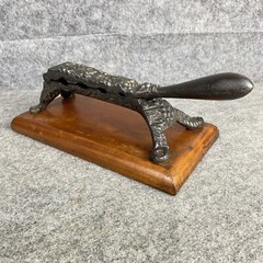 Apothecary Medical Cork Press Mounted on Wood Plinth Antique