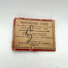 Vintage Old Box PEPTONISING TUBES Bottles for Milk by Fairchild Bros. & Foster