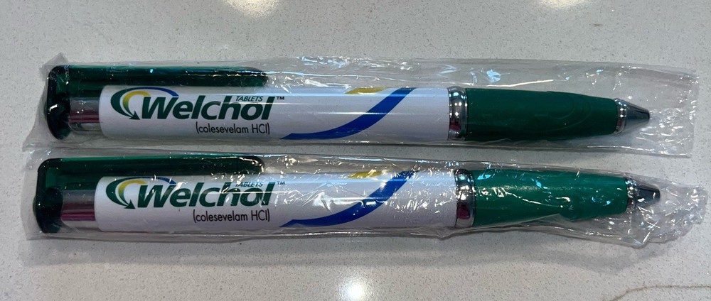 Drug Rep WELCHOL Collectible Pens x 2 Lot New