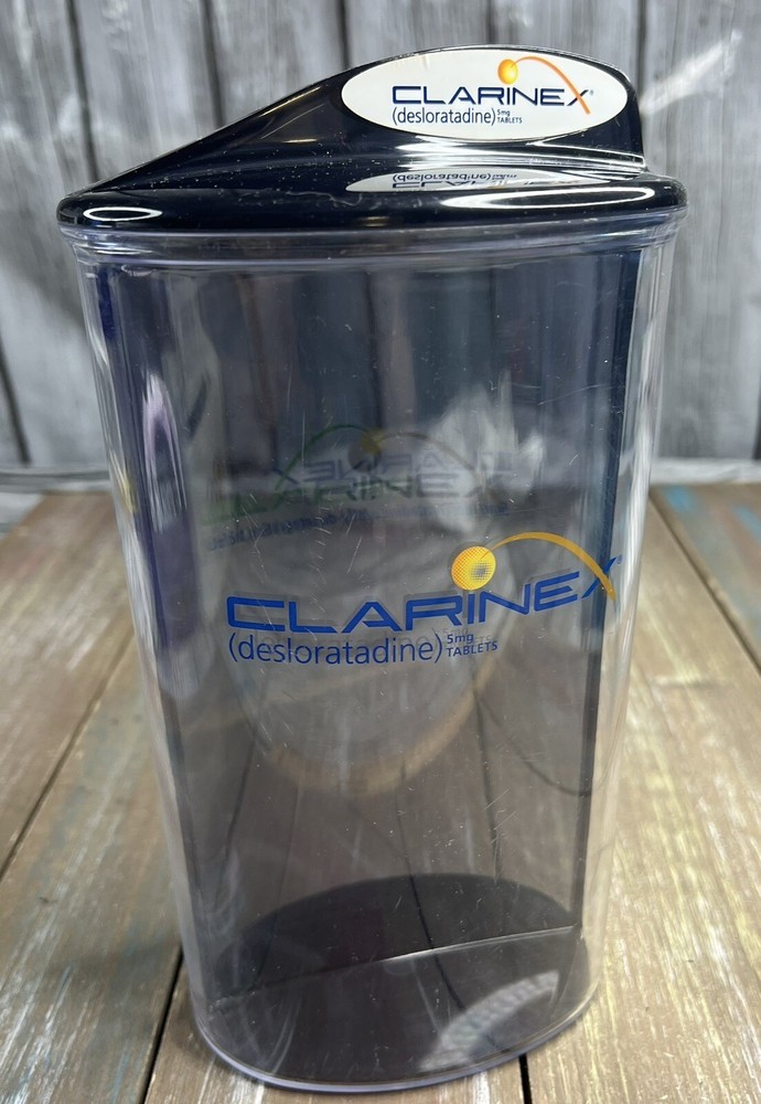Drug Rep Clarinex Oval 8x4x3 Canister Lid Divider Doctor Medical Exam Room