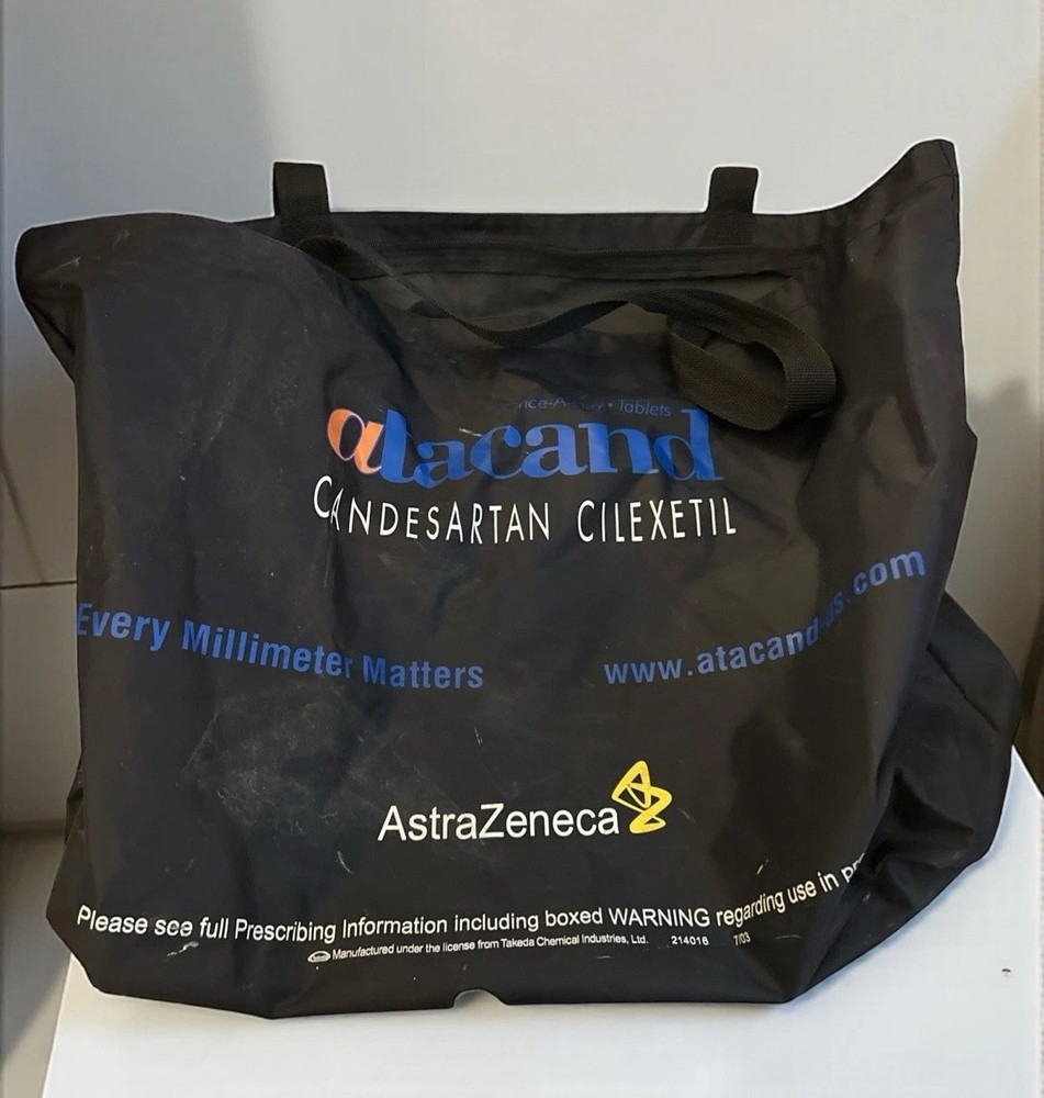 Astrazeneca Atacand Candesartan Cilexetil Drug Rep Merch Zippered Black Bag