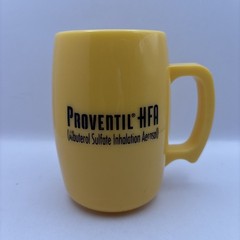 Proventil Drug Rep Yellow Plastic Coffee Mug~Collectible~Made in USA