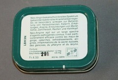 Vintage Neo-Angin Throat Lozenges Tin Austrian