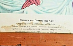 Vintage Double Sided Lithograph Medical Prints By Robert Thom „Damian And Cosmas