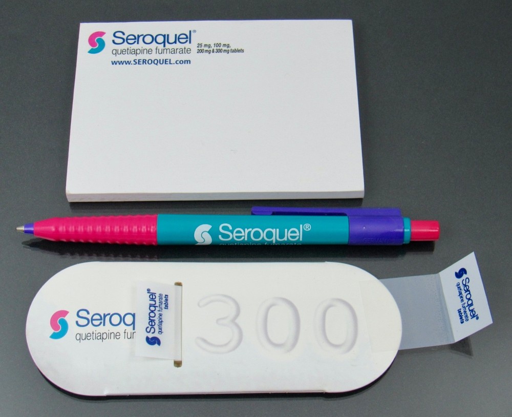 Seroquel PEN, Sticky Notes, Page Flags Drug Rep Pharmaceutical Promo Advertising