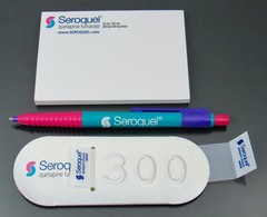 Seroquel PEN, Sticky Notes, Page Flags Drug Rep Pharmaceutical Promo Advertising