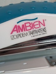 AMBIEN Stapler Turquoise Teal Blue Drug Rep Pharma Promotional Pharmaceutical
