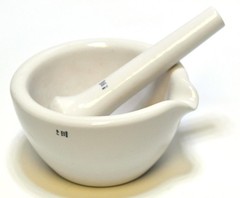 LARGE COORS 522-4 MORTAR AND PESTLE WHITE CERAMIC