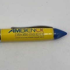 RARE Ambien CR Ink Pen Drug Rep Pharmaceutical Collectible Yellow Pink Blue