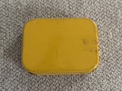 Vintage Yellow Tin Amyl Nitrite Box Medicine Burroughs Wellcome
