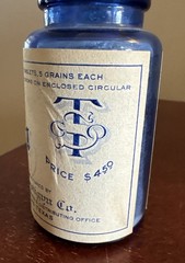 Vintage Medical Remedy Pharmacy – Septigyn Dallas Cobalt Blue Bottle Label