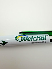 Welchol Colesevelam HCl Pharmaceutical Promo Pen Green & White Arrow *Tested 🖊️