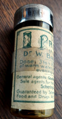 Antique Medical Quack Dr. Bauermeister PROBILIN 60 Pills Amber Bottle Empty