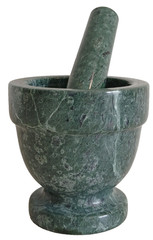 Green Natural Stone Marble Footed Mortar & Pestle 4″x3.77″