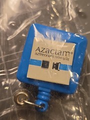 Azactam Badge Holder Retractable Clip Drug Rep Pharmaceutical Promo Advertising