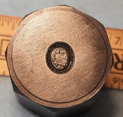 Antique MILTON SCHOOL OF PHARMACY Ring Top or Pin STEEL STAMPING DIE JN1778