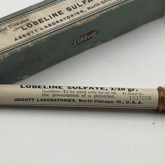 RARE Abbott Lobeline Sulfate Pharmacy Glass Tube unused