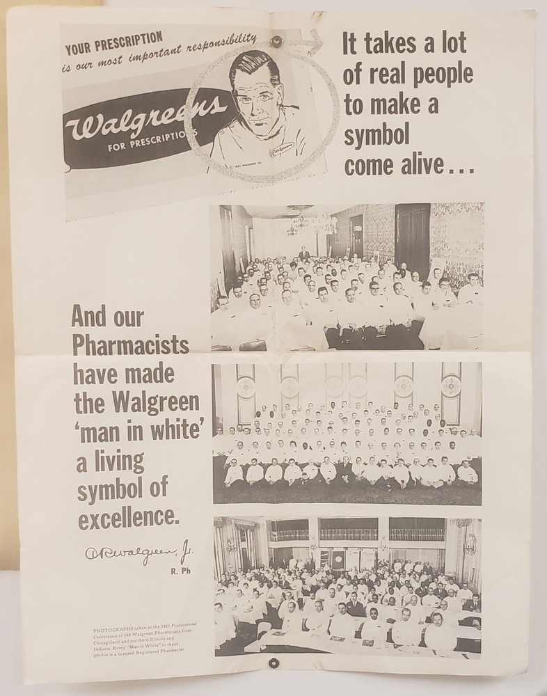 PHARMACY HISTORY WALGREENS CHICAGOLAND CHICAGO IN POSTER 1965 AFRICAN AMERICAN