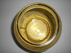 Vintage Apothecary Jar Amber Yellow Urn Ginger Glass Canister 9″
