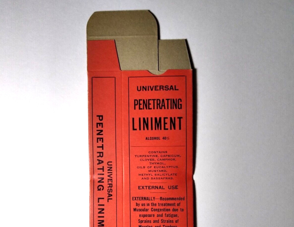Penetrating Liniment Vintage Original EMPTY Box Universal Medicine Chicago ILL