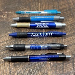 Lot 6 Pharmaceutical Drug Rep Pens Medical, Collectibles, Heavy Metal, Plastic