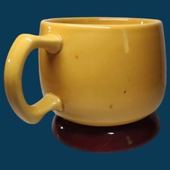 Aricept Drug Rep Pharmaceutical Collectible YELLOW Cup / Mug w/ Matching Coaster