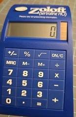 Pfizer „Zoloft“ Curved Desktop Calculator Drug Rep Promotional Item 2005 Era
