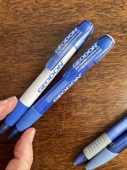 Lot of 4 Geodon Pfizer Medical Drug Rep Pharmaceutical Pens Blue White Gray Grip
