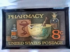 Vintage Pharmacy United States Postage 8¢ Heavy Plastic Tray 21 x 13” 1970’s bar