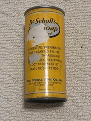Vintage 1950s Dr. Scholl’s 3 Necessities Foot Treatment Set Box Tins Paperwork