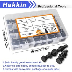 Hakkin 120PCS 5/16-18 Hex Bolts and Nuts Kit, Length 3/4″,1”,1-1/2″,2″,2-1