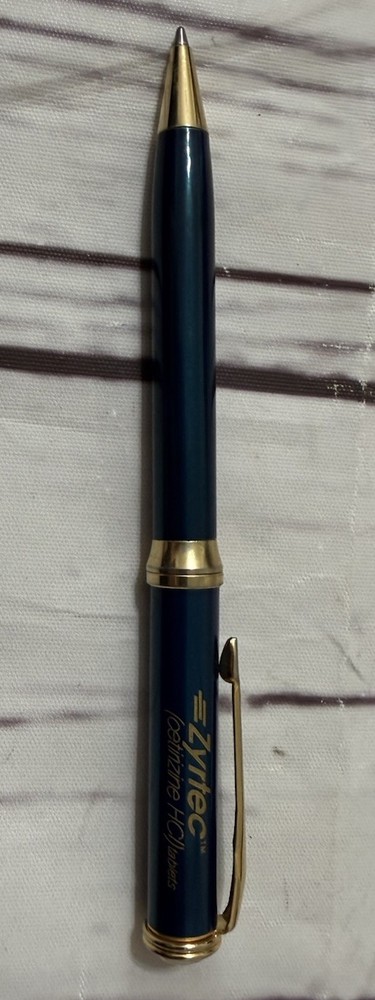 ZYRTEC Green Heavy Metal Medical Drug Rep Pharmaceutical Pen Collectible