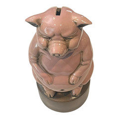 German Ceramic Pharmacy Donation Pig Bank Apothecary Counter Spardose Vintage