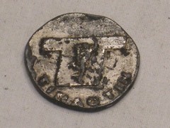 vintage TINACTIN pharmaceutical token ornate old coin metal