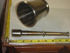 Vtg Metal Apothecary Pharmacy Medicine Mortar Pestle Set ~8″H